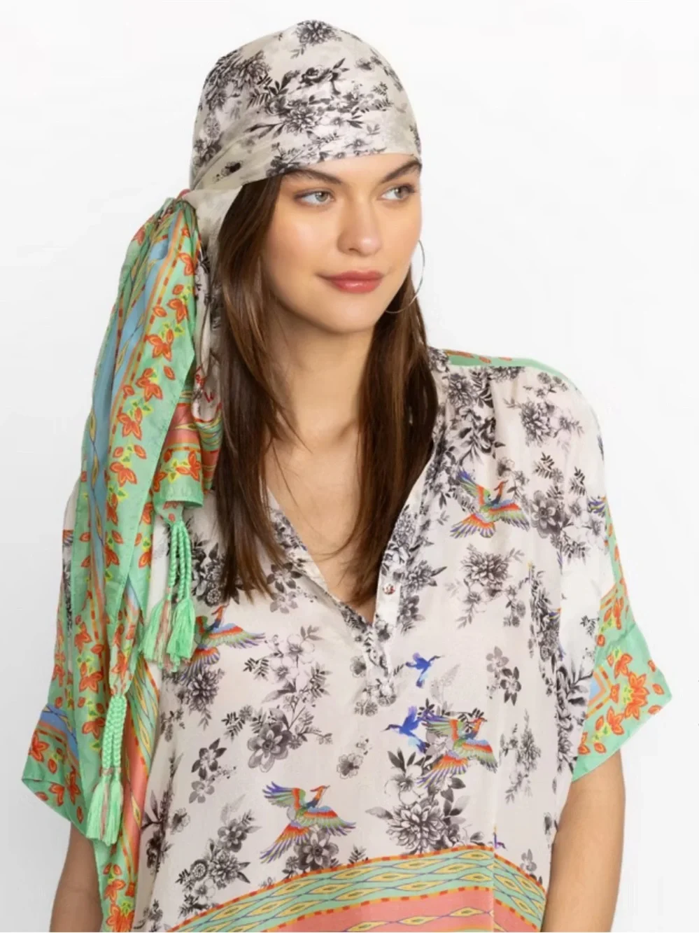 Johnny Was Dreamer Garden Silk Scarf NIB